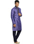 Dark Lavender Kurta Kela Brocade Chudidaar Closure View