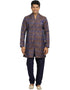 Chocolate Blue Kurta Kela Brocade Chudidaar