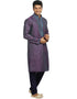Dark Violet Kurta Kela Brocade Chudidaar Closure View