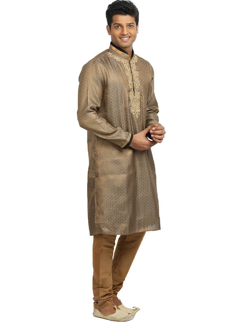 Peru Kurta Zari Brocade Chudidaar Closure View