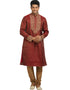 Rust Kurta Zari Brocade Chudidaar