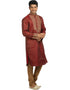 Rust Kurta Zari Brocade Chudidaar Closure View