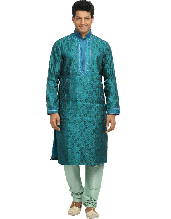 Electric Blue Kurta Zari Brocade Chudidaar