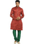 Red Kurta Art Silk Chudidaar