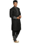 Black Kurta Art Silk Chudidaar Closure View