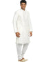 White Kurta Art Silk Chudidaar Closure View