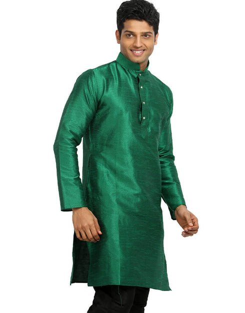 Green Kurta Art Silk Chudidaar Closure View