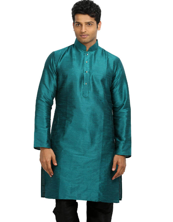 Teal Kurta Art Silk Chudidaar