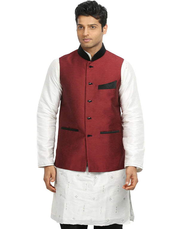 Maroon Jacket Art Silk NA