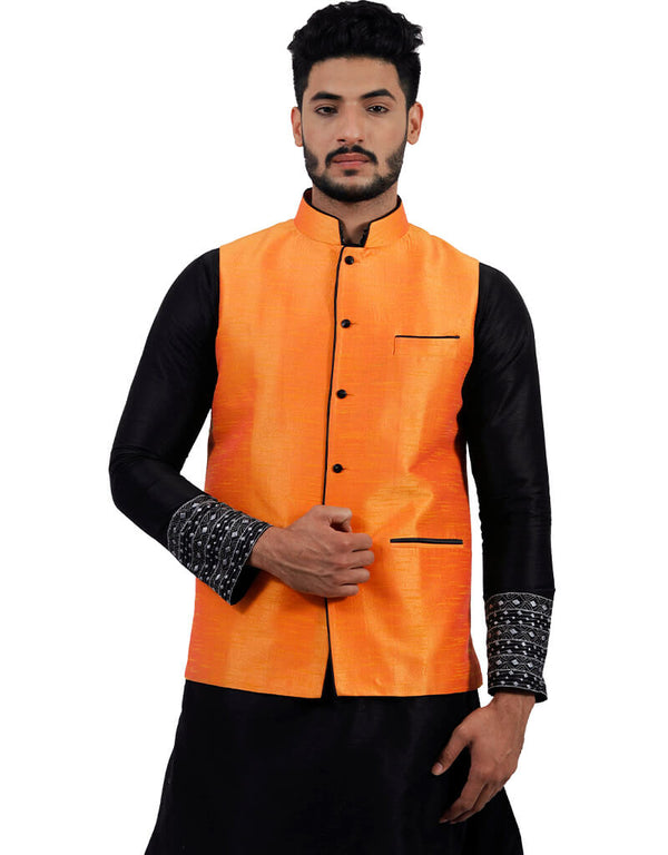 Tangerine Orange Jacket Art Silk NA
