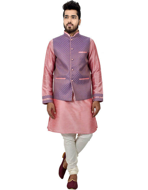 Cameo Pink Kurta Art Silk Chudidaar