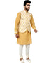 Golden Yellow Kurta Cotton silk Chudidaar Closure View