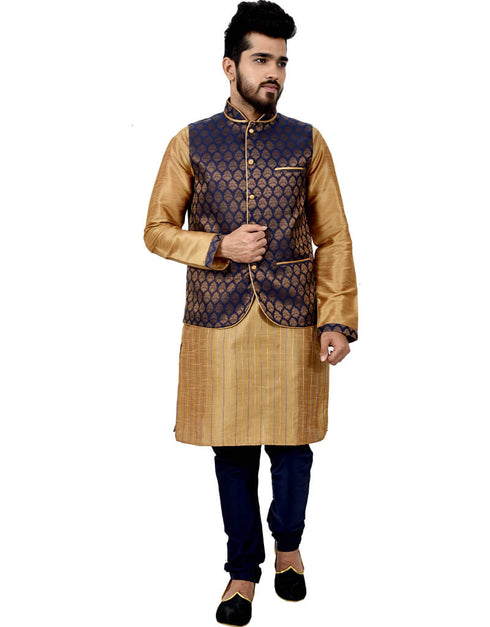 Golden Kurta Art Silk Chudidaar
