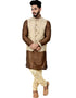 Otter Brown Kurta Art Silk Chudidaar
