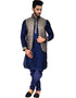Navy Blue Kurta Art Silk Chudidaar Closure View