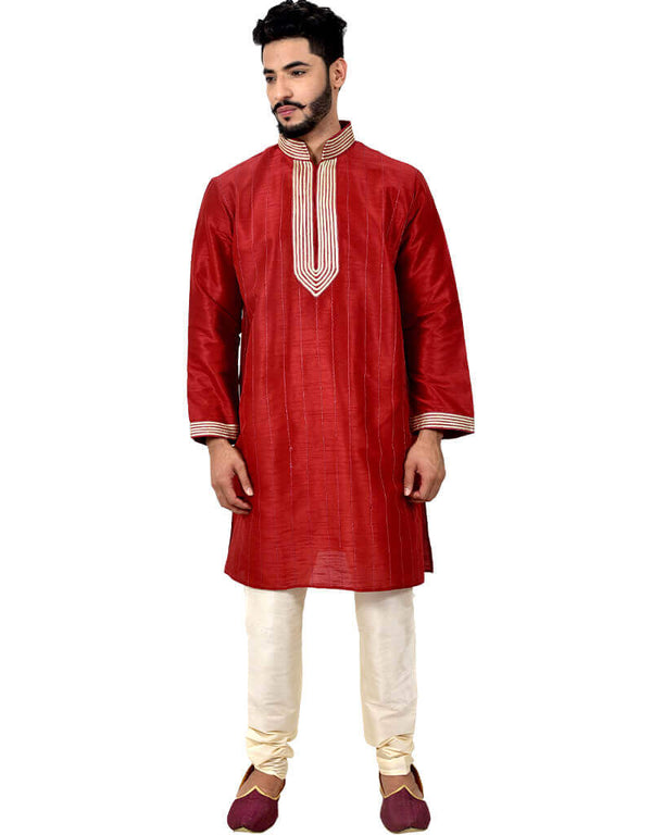 Maroon Kurta Art Silk Chudidaar