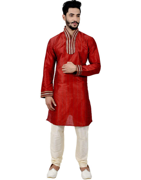 Maroon Kurta Art Silk Chudidaar