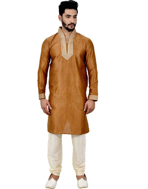 Peru Kurta Ghiccha Silk Chudidaar