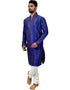 Blue Kurta Ghiccha Silk Chudidaar Closure View