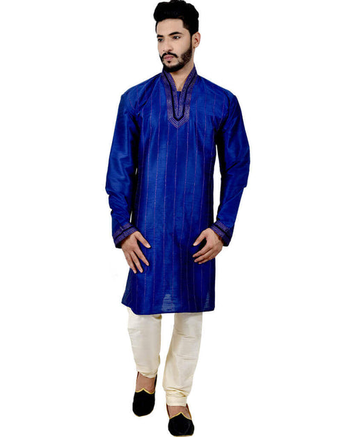 Blue Kurta Art Silk Chudidaar