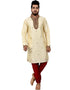 Cream Kurta Brocade Silk Chudidaar