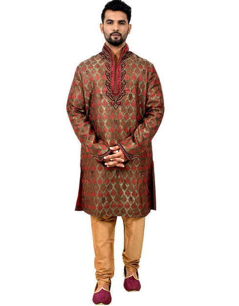 Multi Kurta Brocade Silk Chudidaar