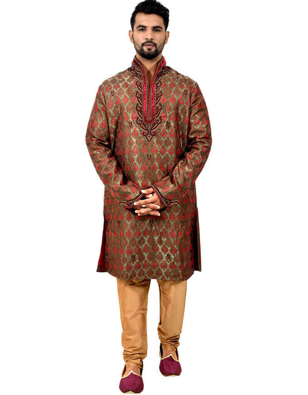 Multi Kurta Brocade Silk Chudidaar