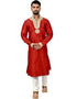 Red Kurta Art Silk Chudidaar