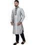 Grey Kurta Art Silk Chudidaar Closure View