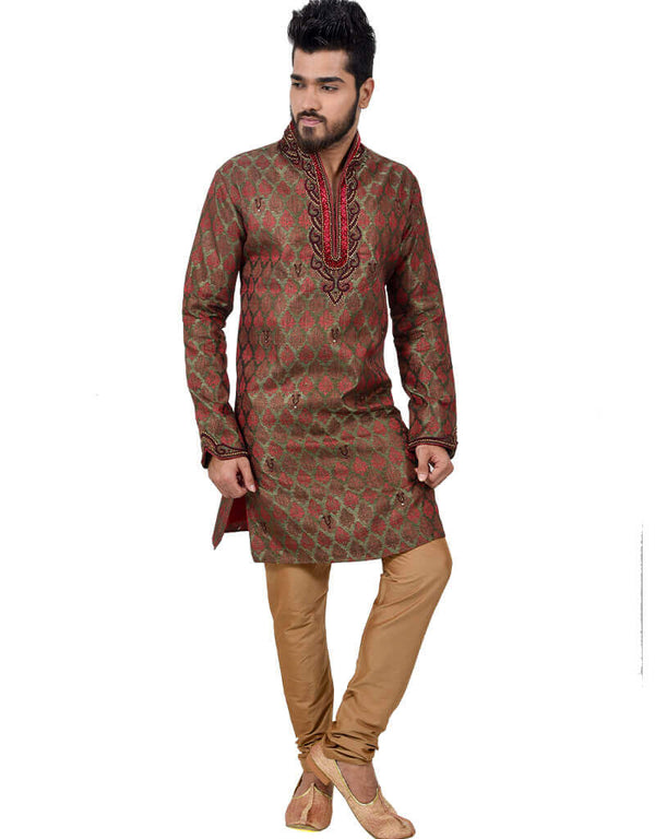 Multi Kurta Brocade Silk Chudidaar