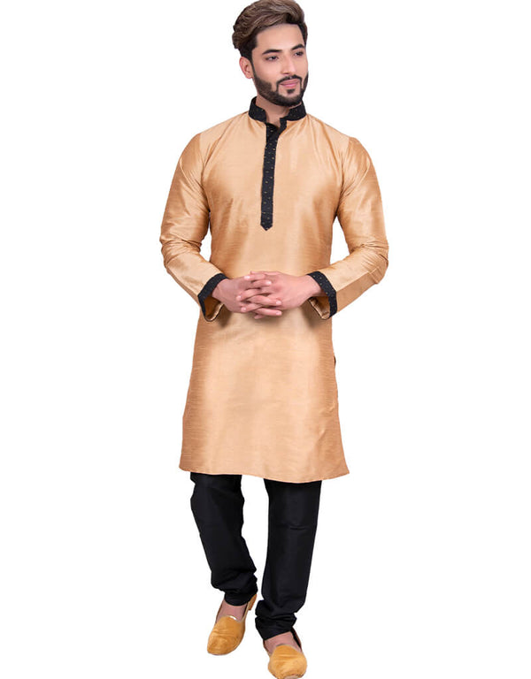 Golden Kurta Art Silk Chudidaar