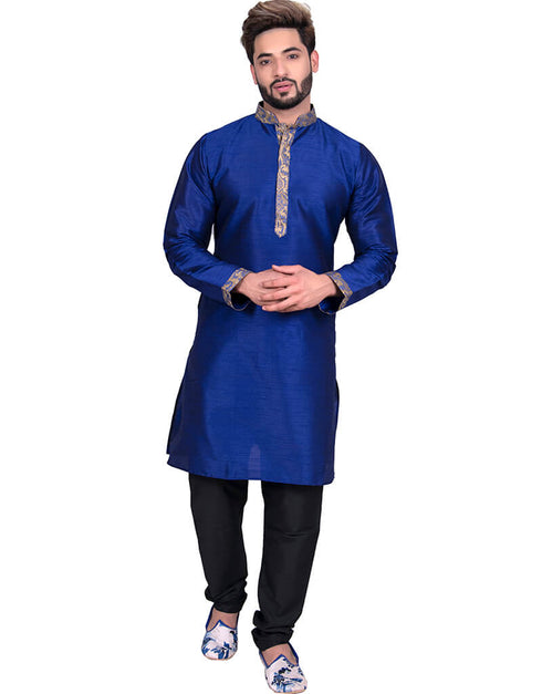 Blue Kurta Art Silk Chudidaar