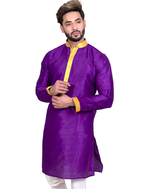 Purple Kurta Art Silk Chudidaar Closure View