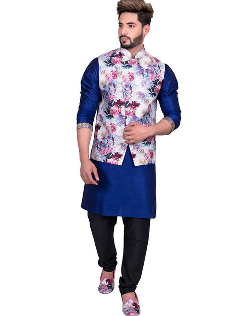 Blue Kurta Art Silk Chudidaar