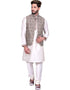 Off White Kurta Art Silk Chudidaar