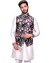 Off White Kurta Art Silk Chudidaar Closure View
