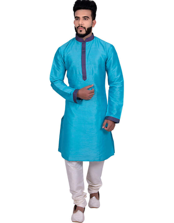 Blue Kurta Art Silk Chudidaar