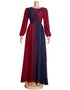 New Fashion Chiffon Pleated Maxi Robe Long Sleeve Elegant African Gown