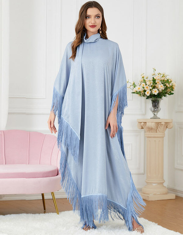 TASSEL Decorated Blue Party Evening Abaya