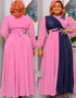 New Fashion Chiffon Pleated Maxi Robe Long Sleeve Elegant African Gown