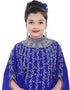 Dubai Royal Blue Georgette Hand Zari Embroidery Farasha