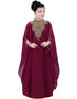 Muslim Maroon Georgette Hand Zari Embroidery Farasha