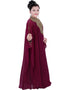 Muslim Maroon Georgette Hand Zari Embroidery Farasha