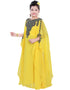 Muslimah Yellow Georgette Hand Zari Embroidery Farasha