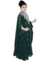 Chic Dark Green Georgette Hand Zari Embroidery Farasha