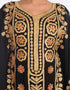 Muslim Black Georgette Hand Zari Embroidery Farasha