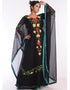 Arabic Black Georgette Hand Zari Embroidery Farasha