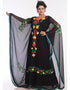 Arabic Black Georgette Hand Zari Embroidery Farasha