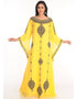 Modern Yellow Georgette Hand Zari Embroidery Farasha