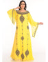 Modern Yellow Georgette Hand Zari Embroidery Farasha